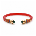 BRAZALETE SARI ROSA -CUARZO MALAQUITA CON HILO NEON
