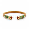 BRAZALETE SARI MOSTAZA -CUARZO CAFE HILO VERDE