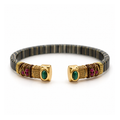 BRAZALETE SARINA TIE DYE NEGRA -CUARZO VERDE