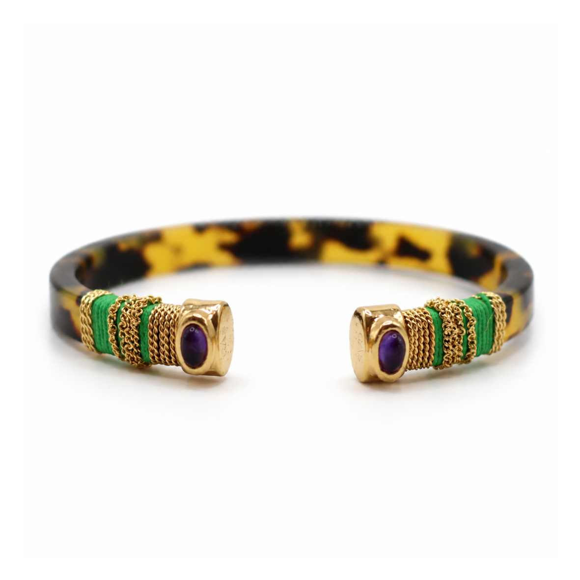 BRAZALERE SARINA CAREY -CUARZO MORADO HILO VERDE