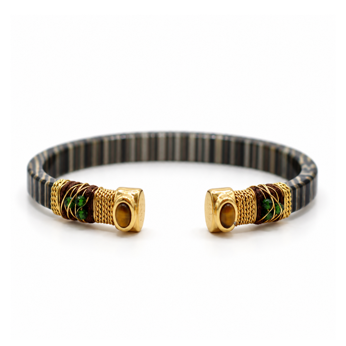 BRAZALETE SARINA TIE DYE NEGRA -OJO DE TIGRE