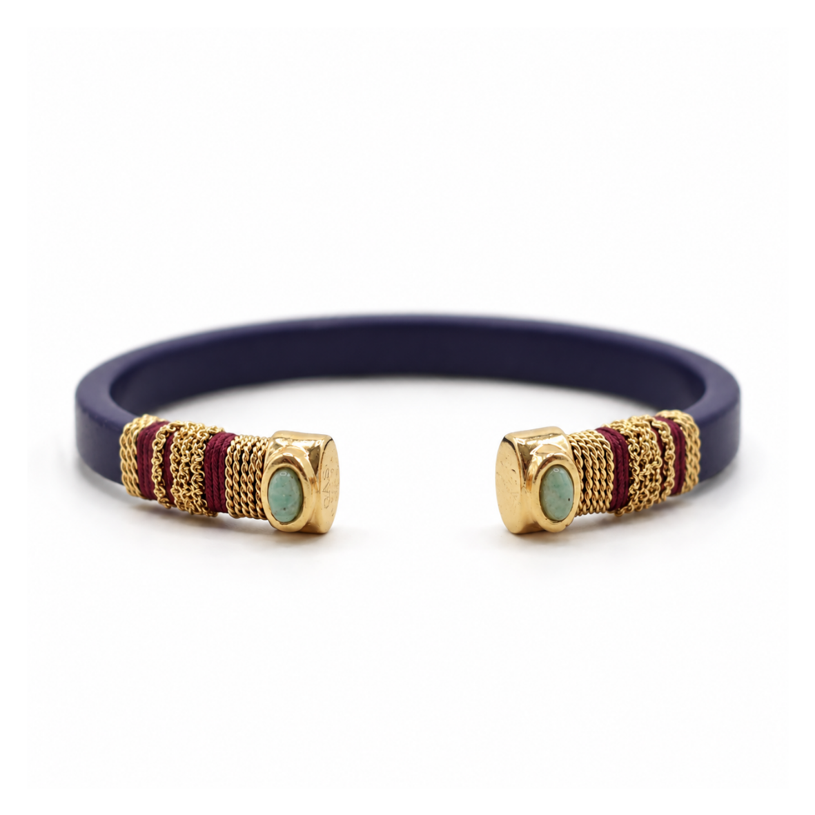 BRAZALETE SARINA AZUL MARINO -CUARZO TURQUESA HILO LILA