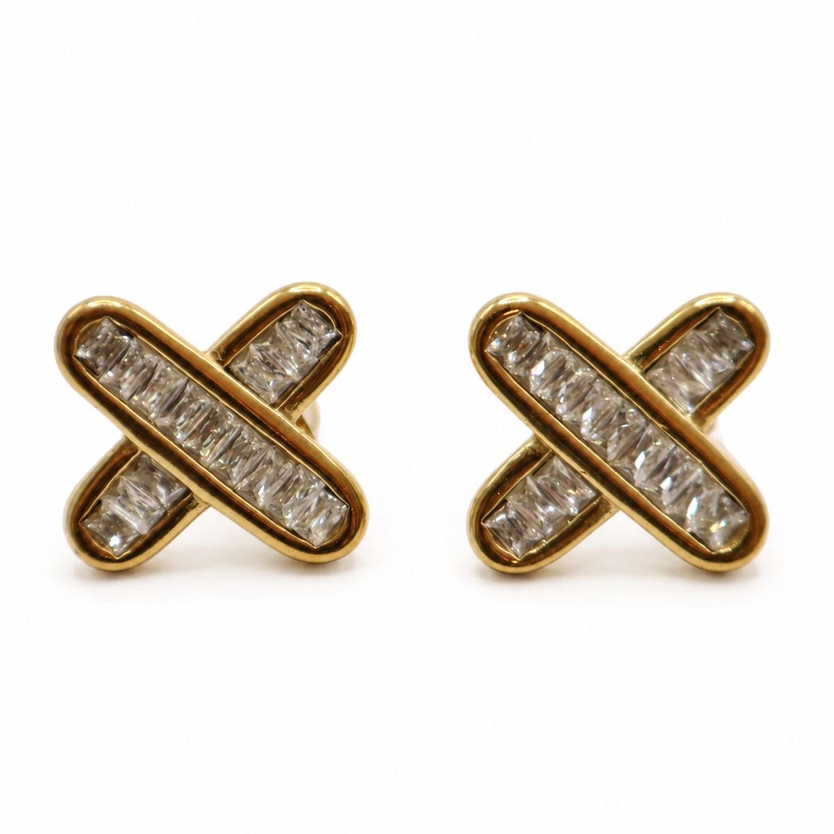 ARETE FORMA DE X BAGUETTE ZIRCONIA