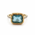 ANILLO BAGUETTE ZIRCONIA AZUL