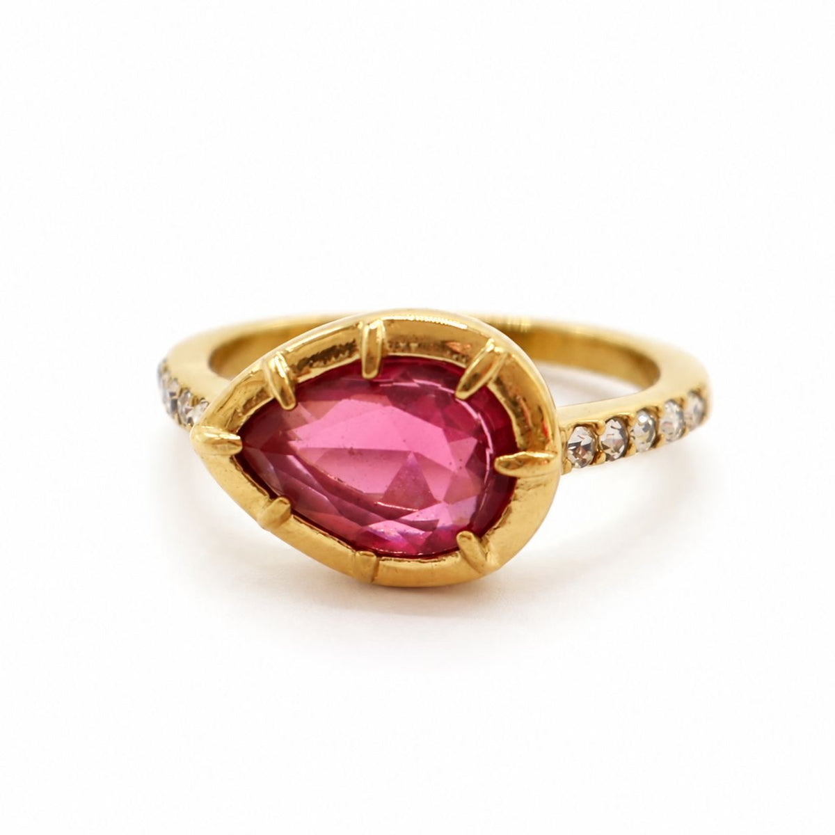 ANILLO GOTA ZIRCONIA ROSA