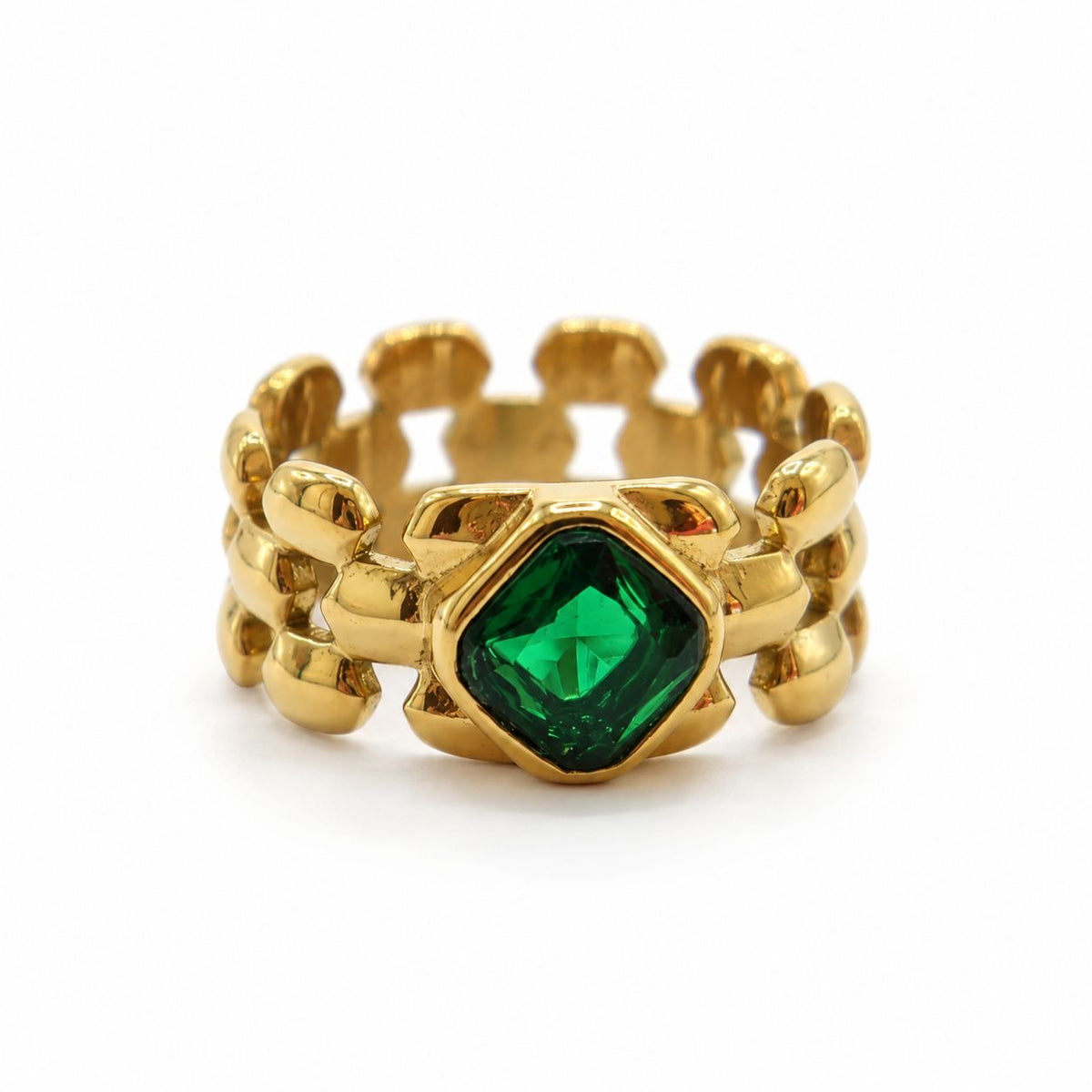 ANILLO CARTIER CON ZIRCONIA VERDE