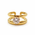 ANILLO DOBLE LINEA CON ZIRCONIA CLEAR
