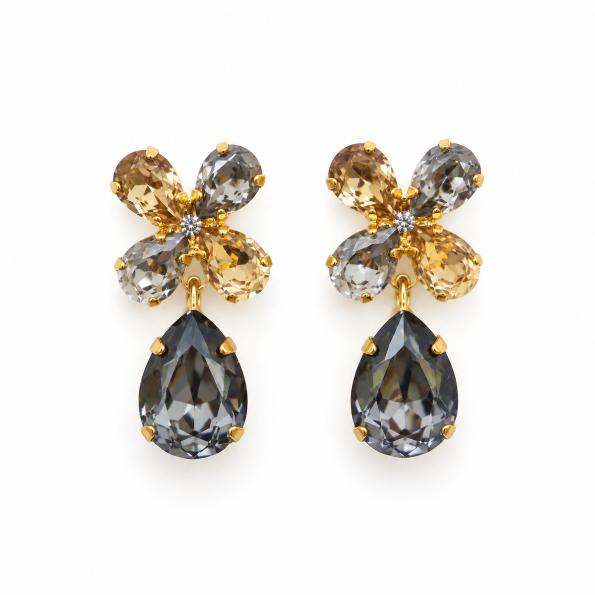 ARETES FLOWER DROP GRIS