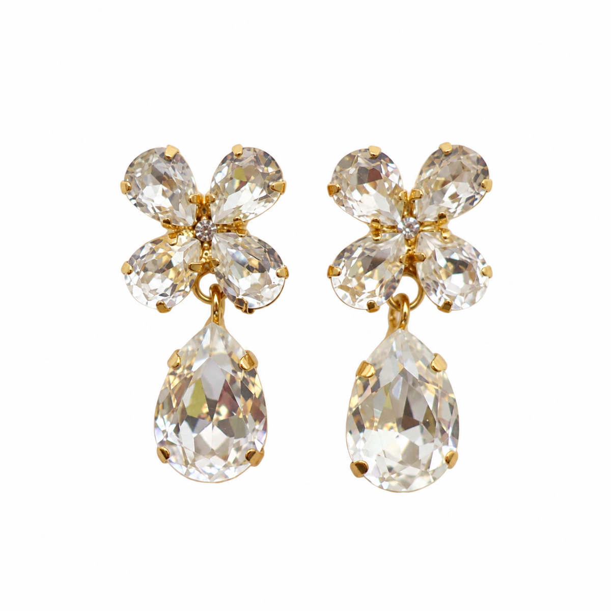 ARETES FLOWER DROP CLEAR