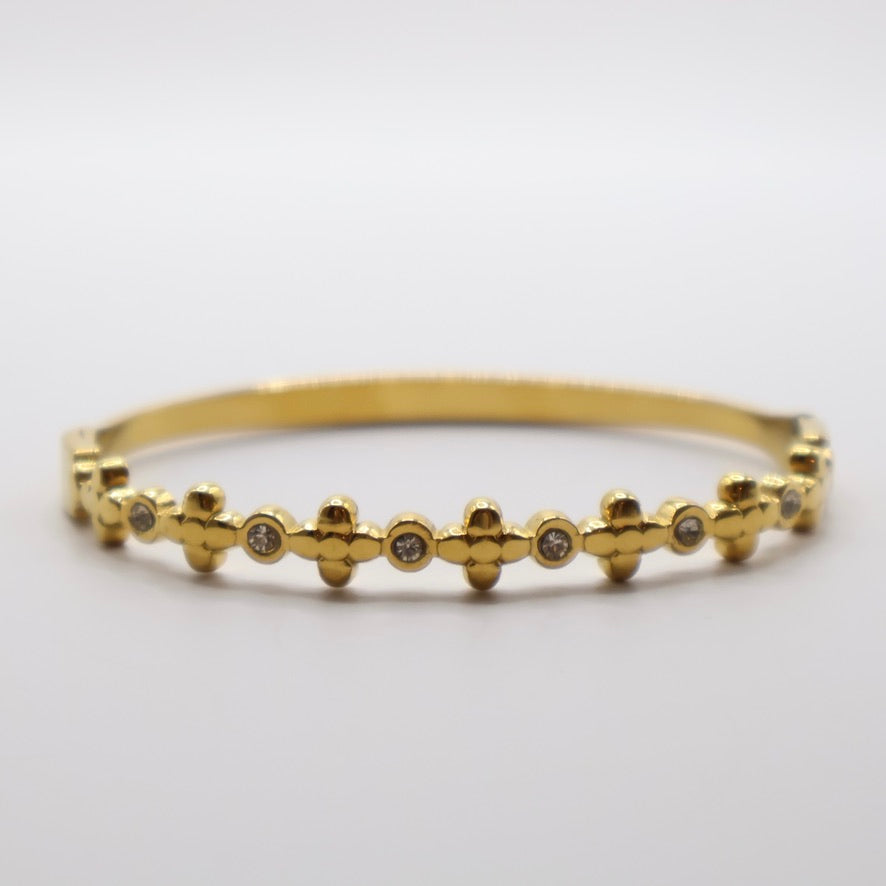 BRAZALETE CERRADO TREBOL Y PUNTO CLEAR