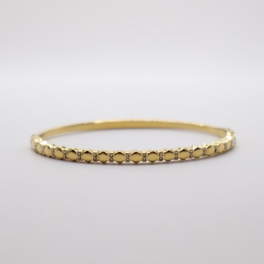 BRAZALETE CERRADO HEXAGONO Y ZIRCONIAS