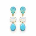 ARETES ROC OVAL GOTA MENTA, OPAL & TURQUESA