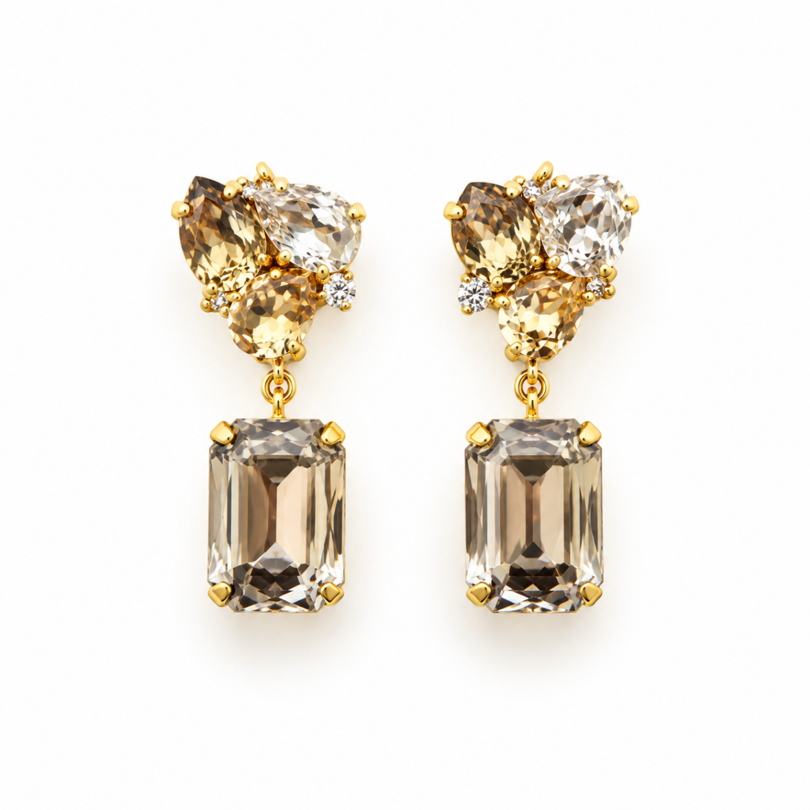 ARETES FACET DROP GRIS