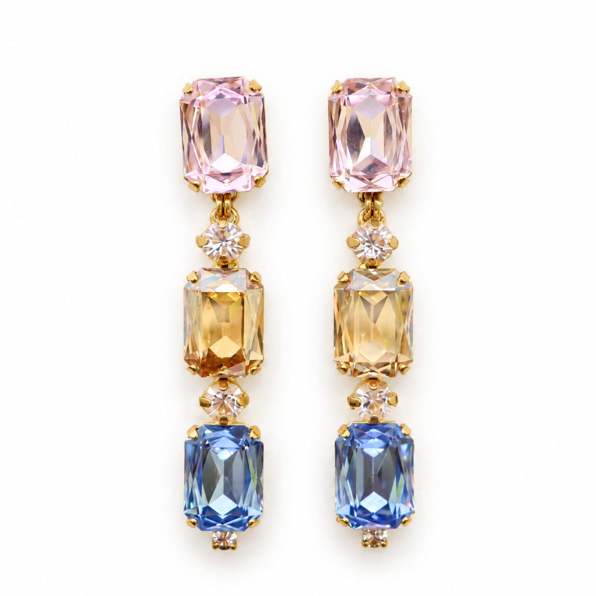 ARETES ZAYN ROSA GOLD Y AZUL