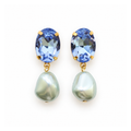 ARETES CATALINA CON PERLA- AZUL