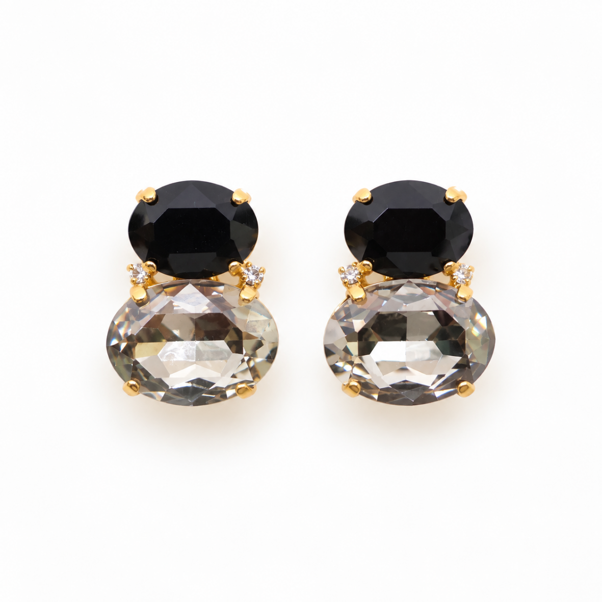 ARETES DUBLIN CLEAR SHADOW Y NEGRO -G