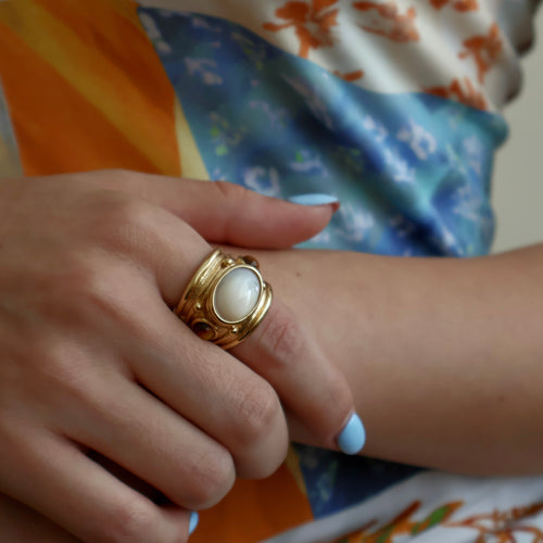 ANILLO SIMONE MOONSTONE -OJO DE TIGRE