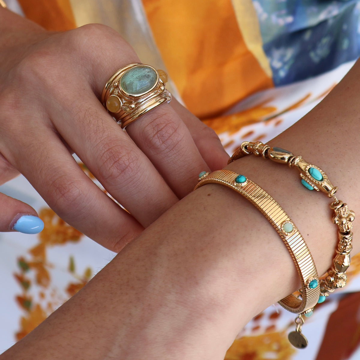 BRAZALETE KALI GOLD & TURQUOISE