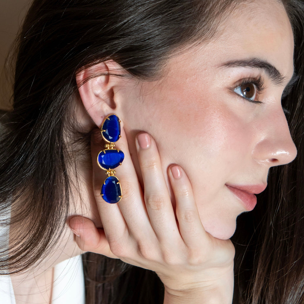 ARETES MARCIA -AZUL REY
