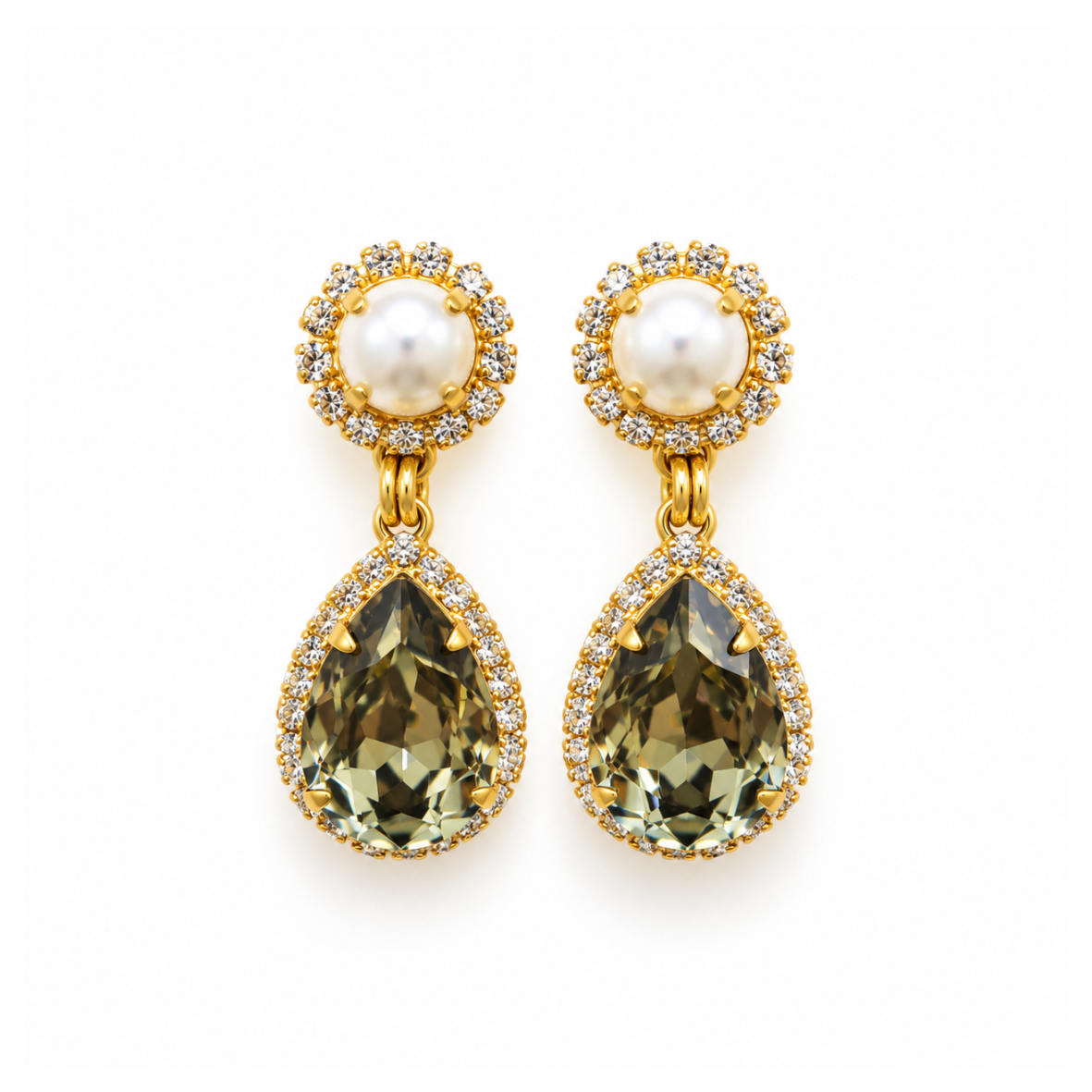 ARETES HEAVEN PERLA Y GRIS