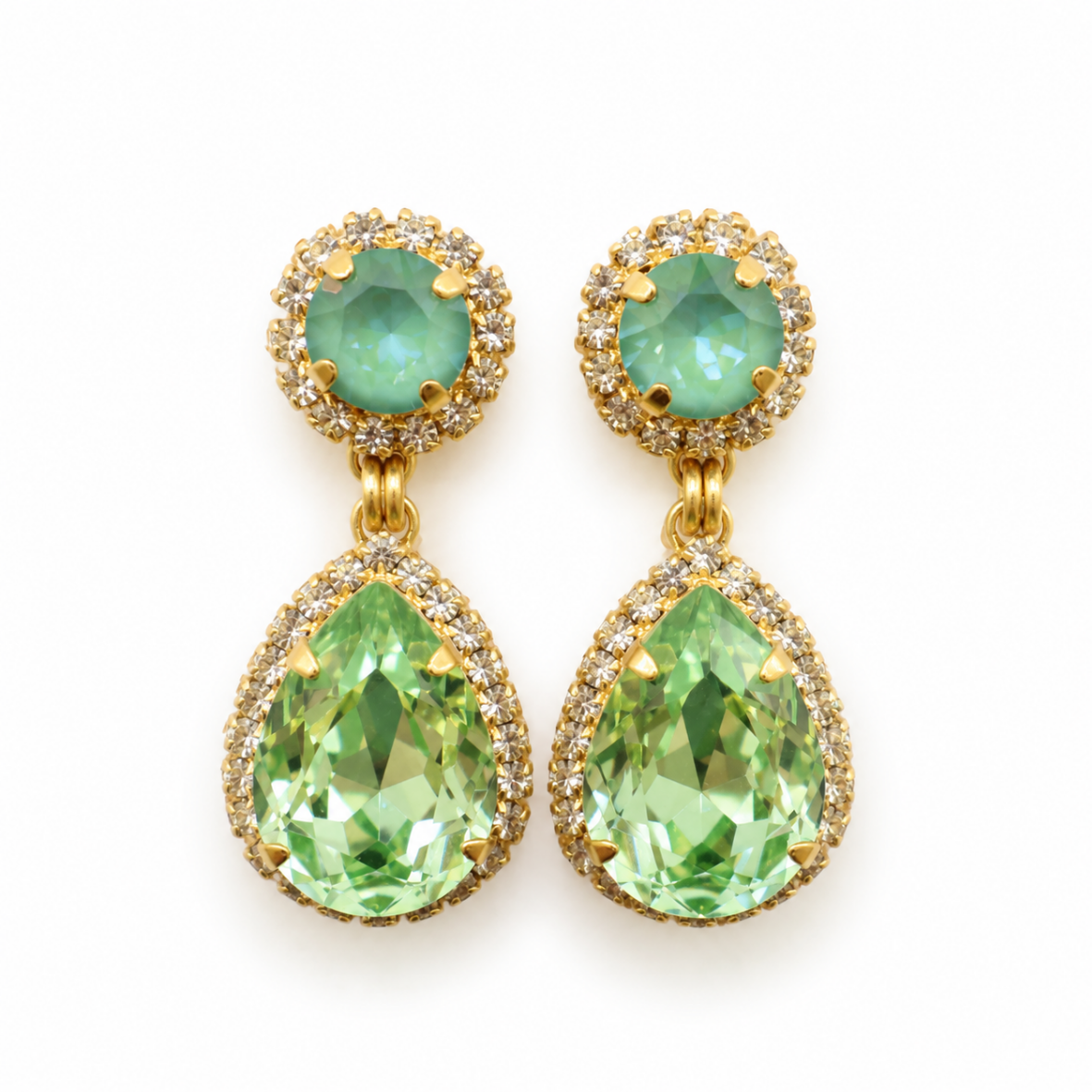 ARETES HEAVEN VERDE TORNASOL Y GREEN BABY -G