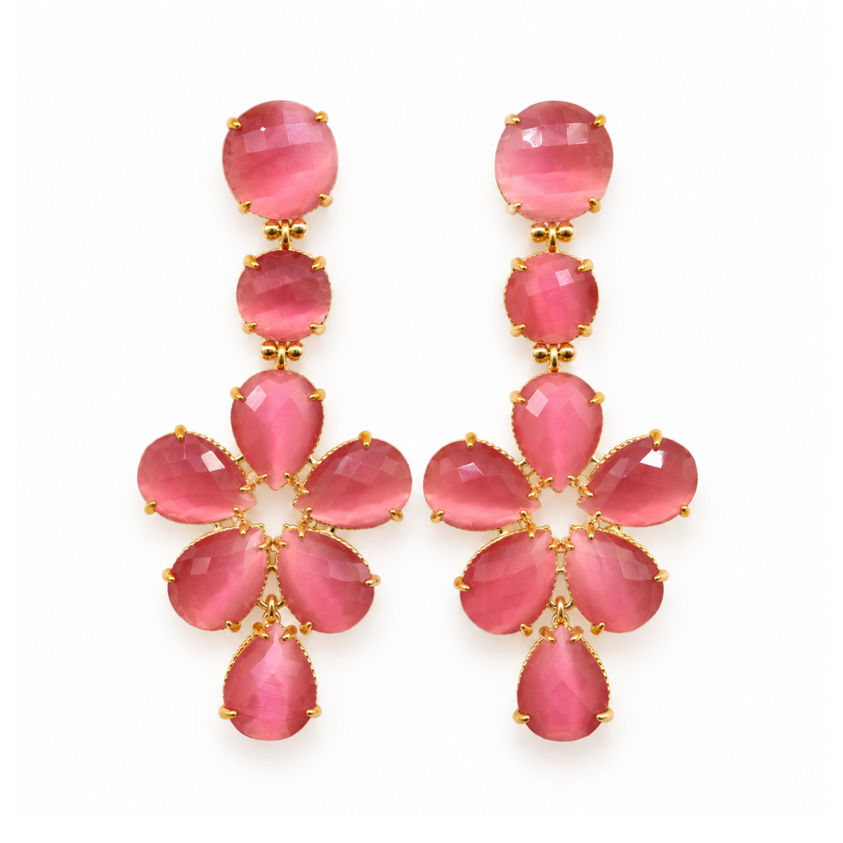 ARETES FLOR - ROSA
