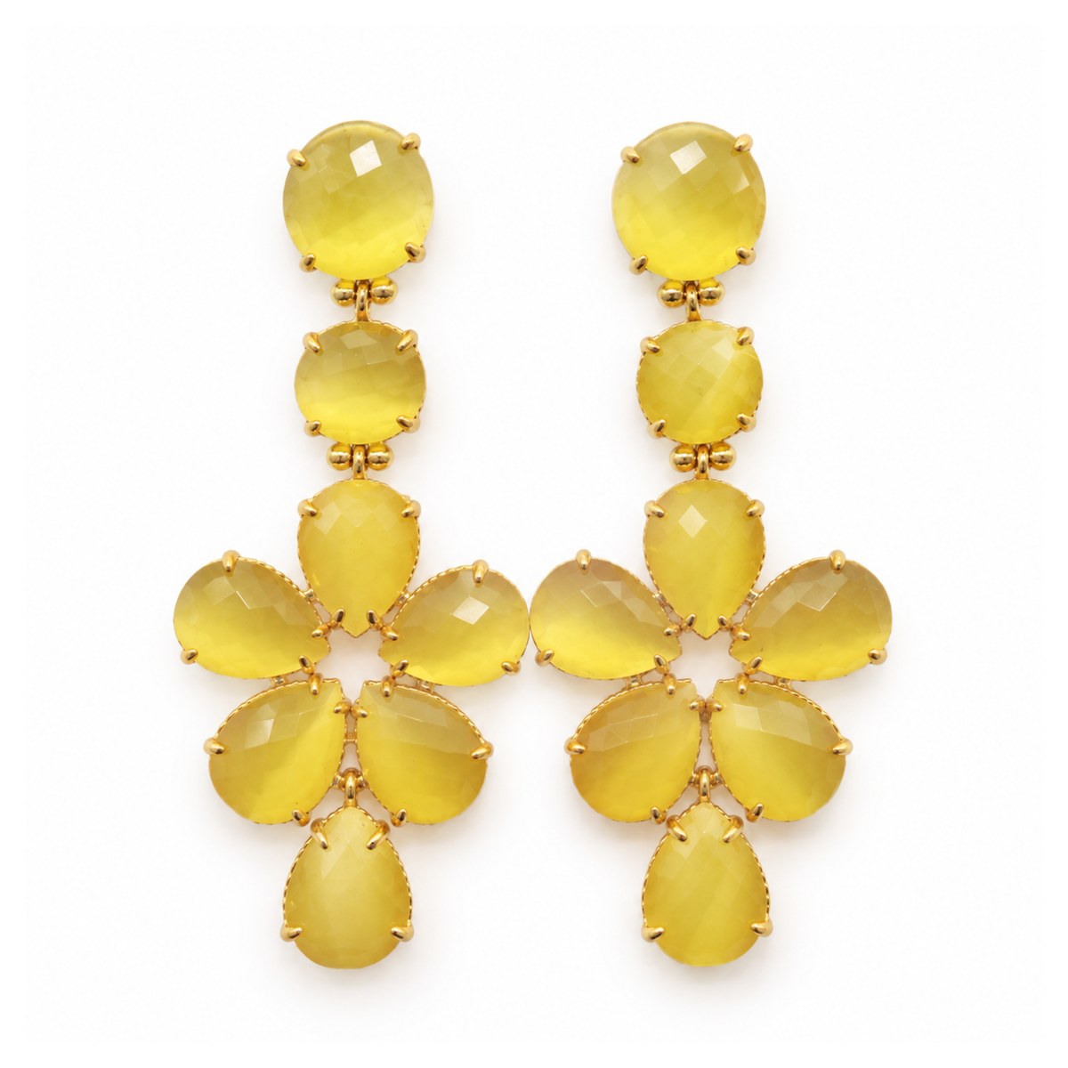 ARETES FLOR - MOSTAZA