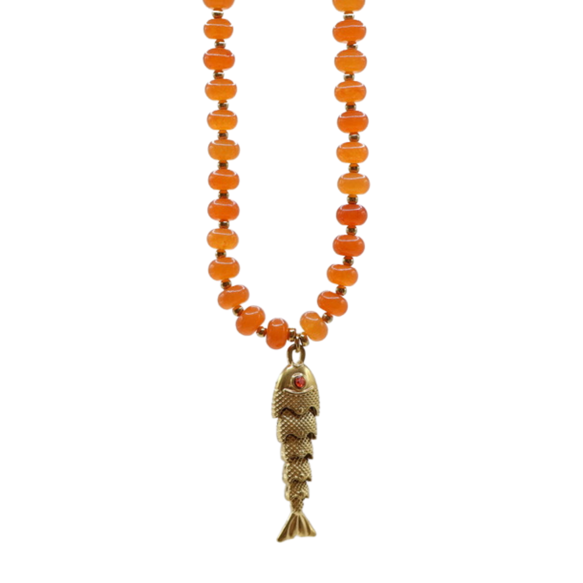 COLLAR MOROCCAN CHEDRON Y DIJE PEZ GOLD