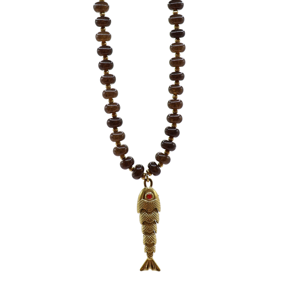 COLLAR MOROCCAN CAFE Y DIJE PEZ GOLD