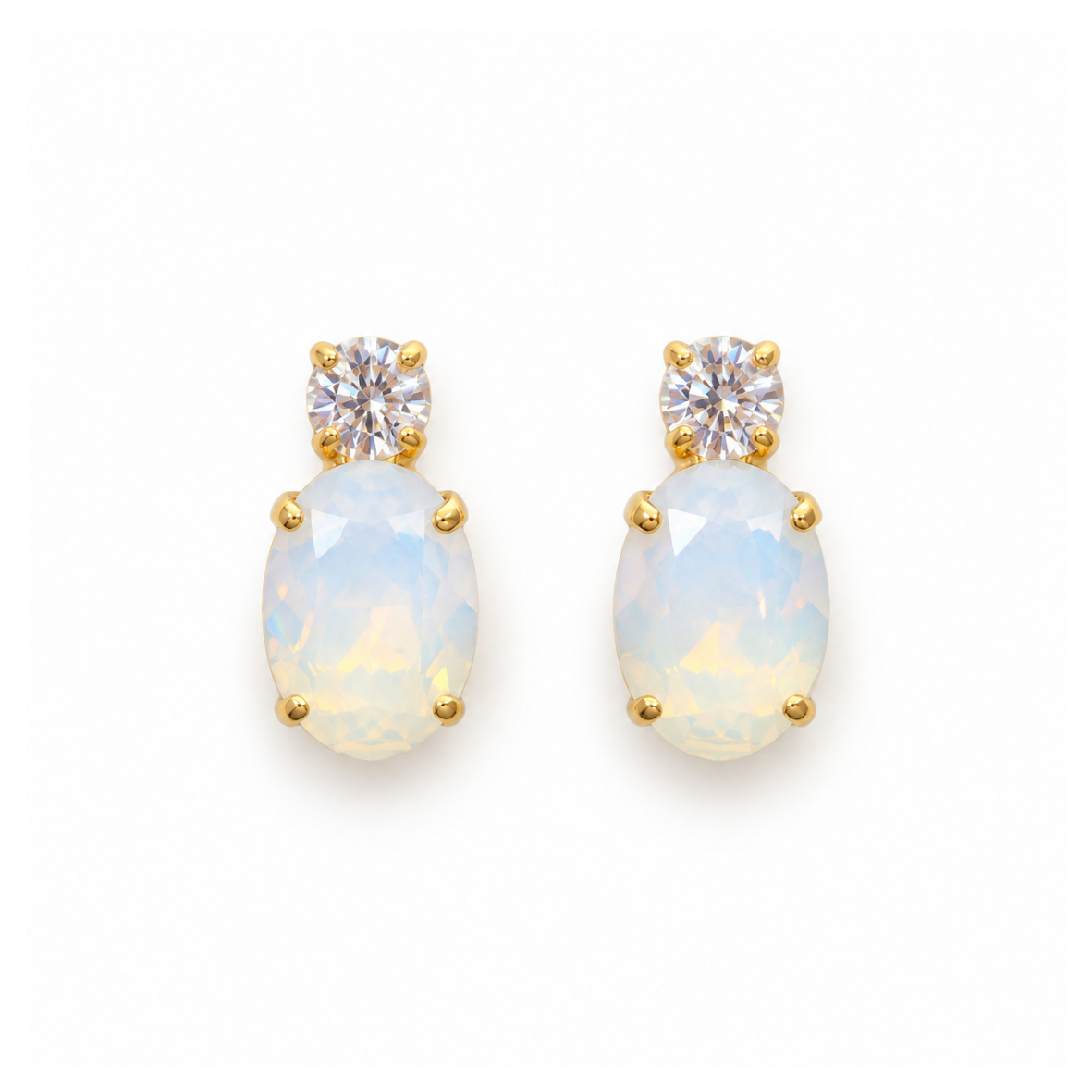 ARETES OVAL TWINKLE BLANCO TORNASOL