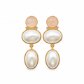 ARETES CAMEO DROP PERLA Y ROSA