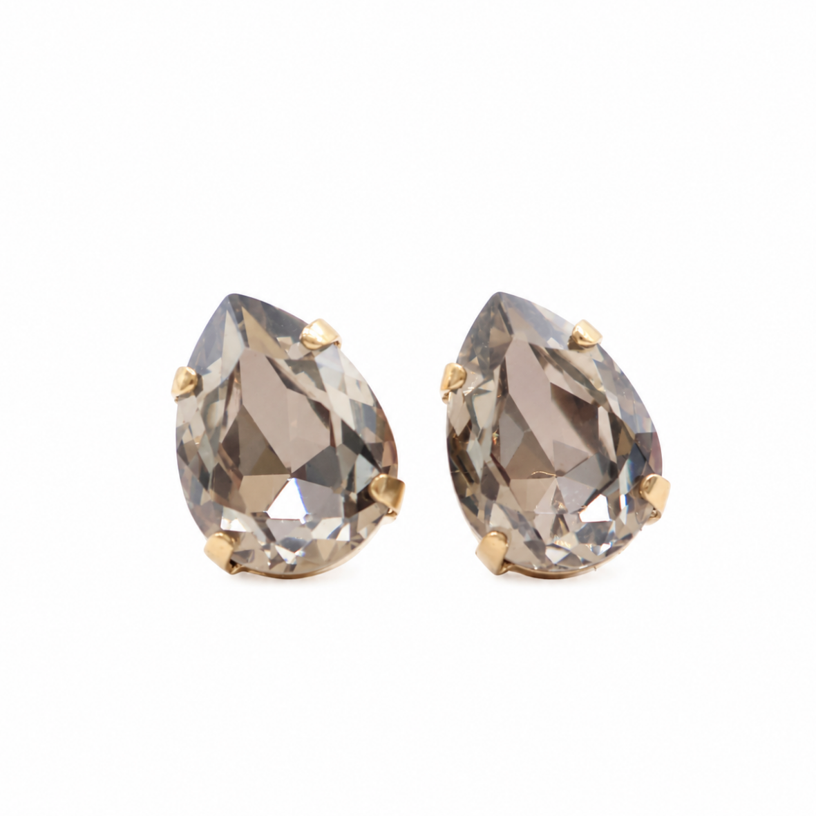 ARETES GOTA CRISTAL GRIS