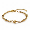 PULSERA DELGADA NUDOS Y PUNTO CLEAR GOLD