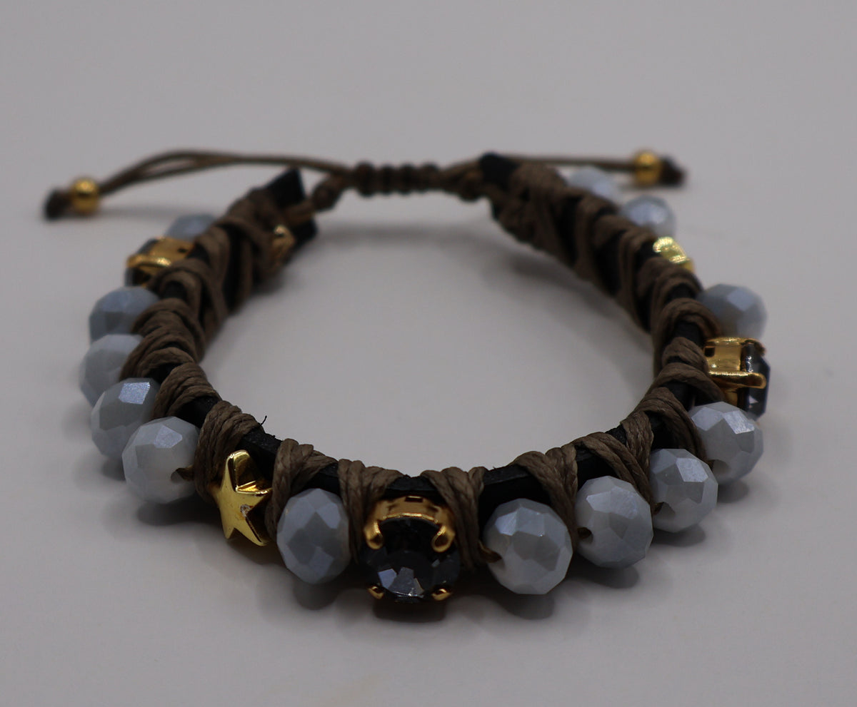 PULSERA FAVORITA DE PIEDRA GRIS Y ESTRELLA