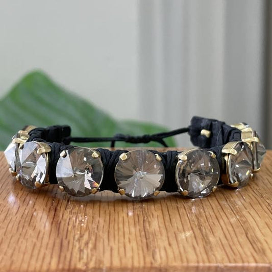 PULSERA CLEO CRISTAL SILVER SHADOW - HN
