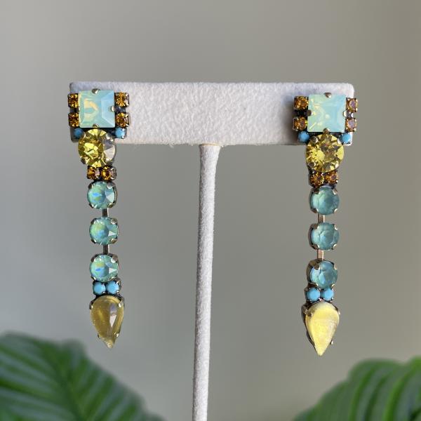 ARETES LIA AMARILLO Y AZUL