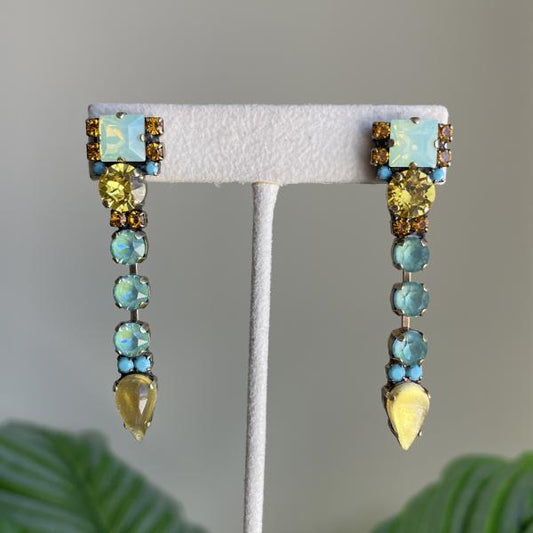 ARETES LIA AMARILLO Y AZUL