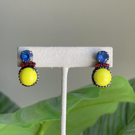 ARETES CALYPSO AMARILLO Y AZUL
