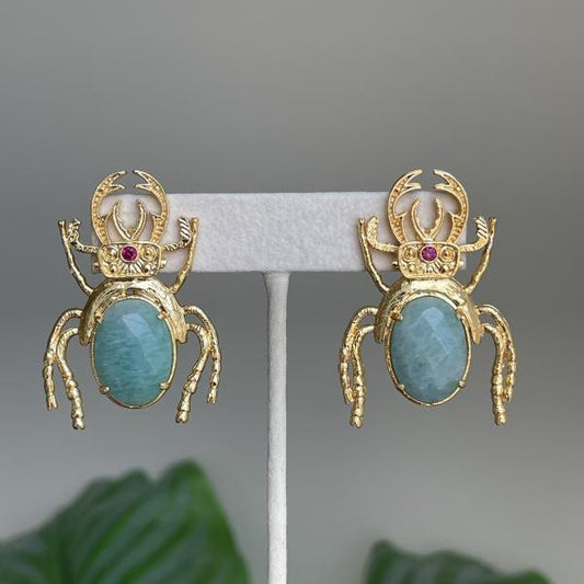 ARETES ESCARABAJO -AQUA