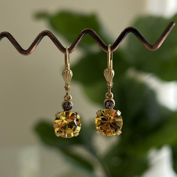 ARETES ROMANI CRISTAL AMARILLO