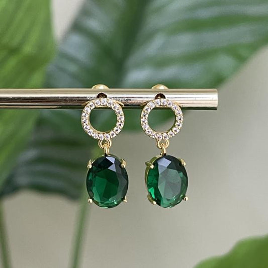 ARETES MILYE CRISTAL VERDE