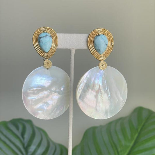 ARETES TROPICALIA TURQUESA SHELL