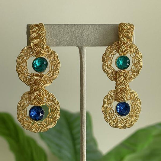 ARETES INFINITA DOUBLE CRYSTAL - AZUL