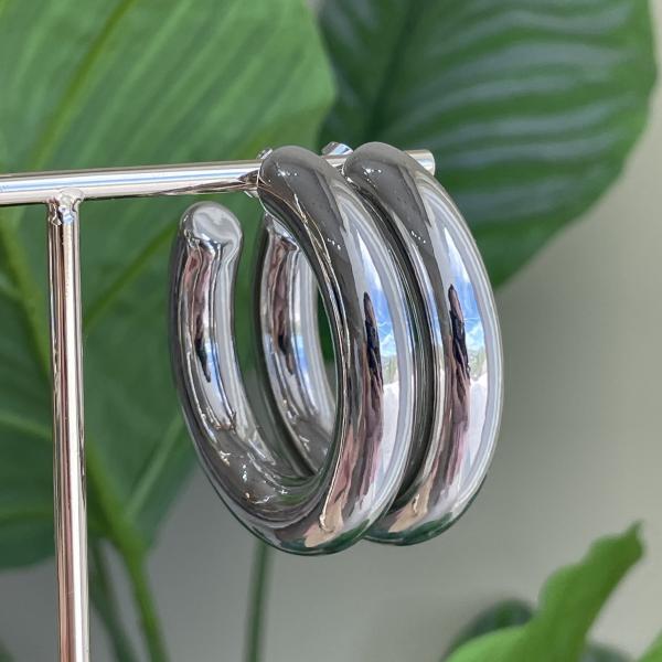 ARRACADAS GRUESAS GRANDES SILVER