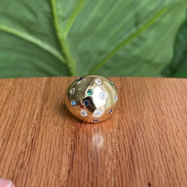 ANILLO HONGO CRISTAL DE COLORES