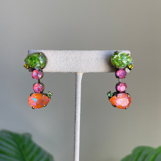 ARETES ANASTASIA CORAL Y VERDE
