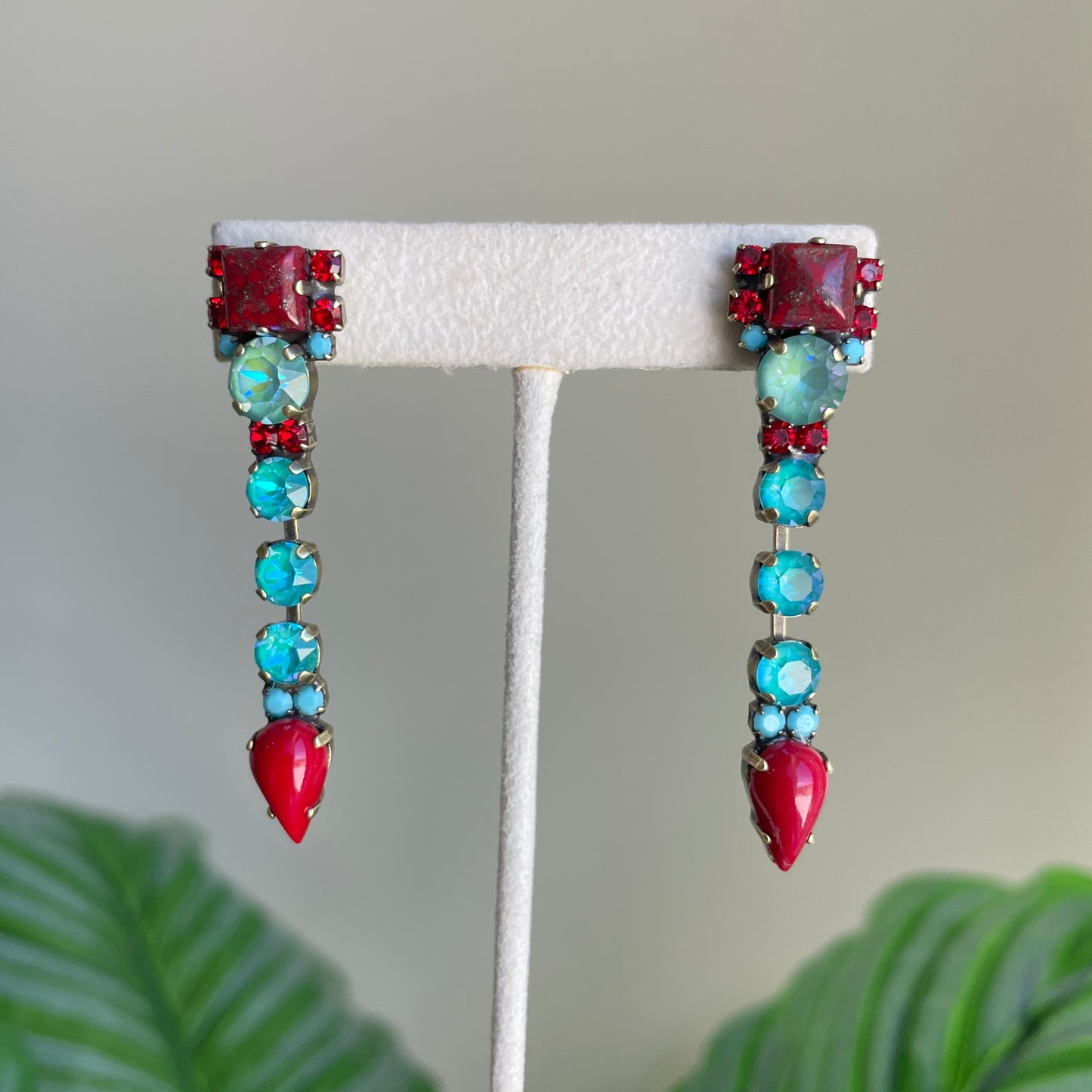 ARETES LIA ROJO Y AZUL