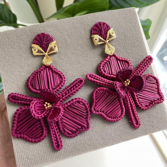 ARETES FLOR GLORIA FUCSIA