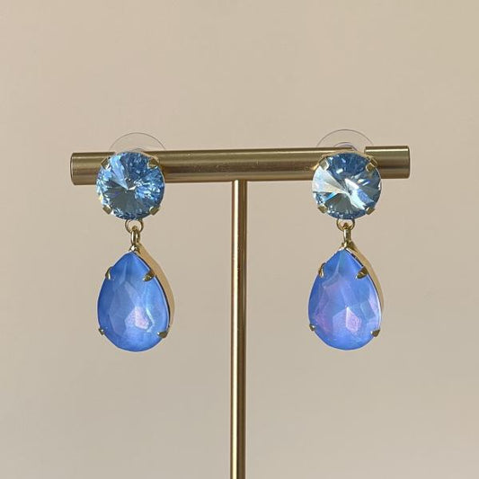 ARETES ROMELIA -AZUL DROP TORNASOL