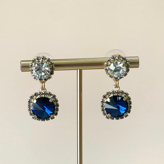 ARETES RIVOLI AZUL MARINO Y CLEAR -G
